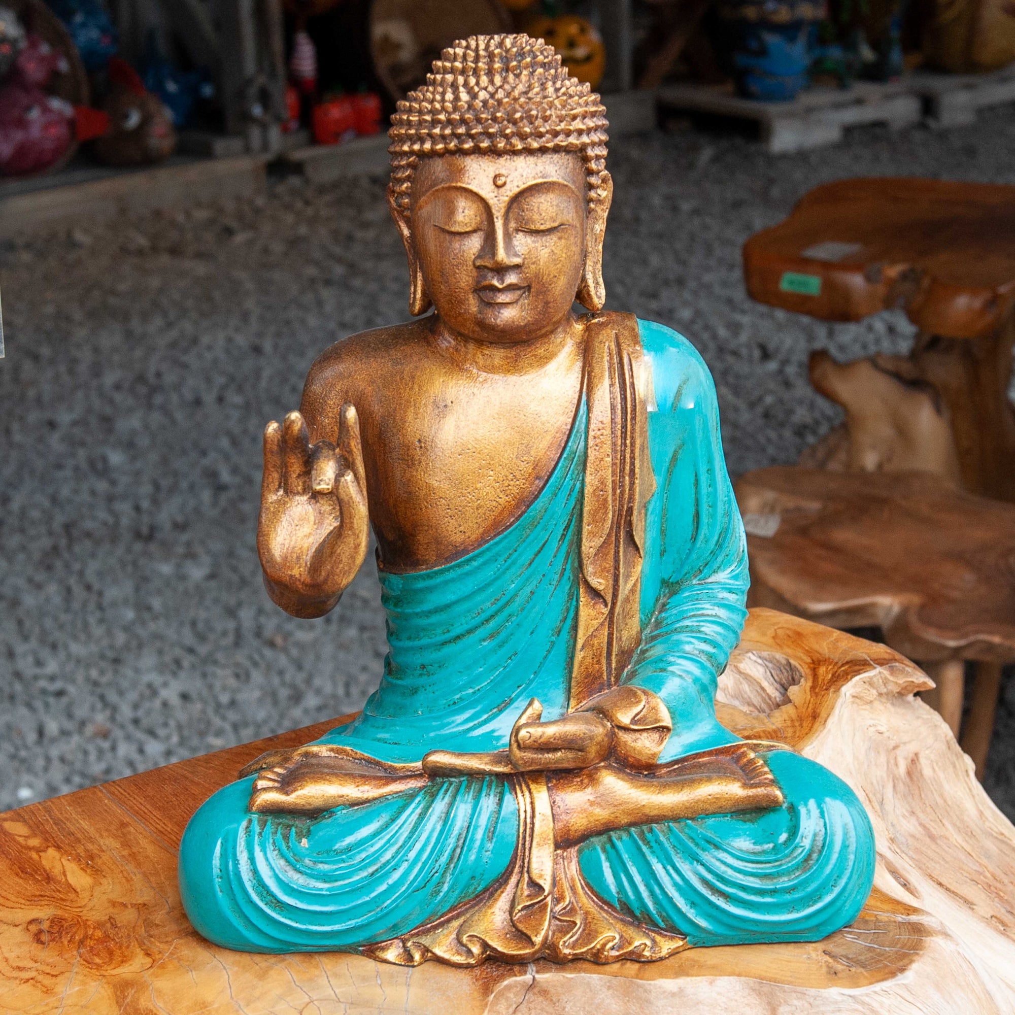 Painted Teaching Buddha - Medium