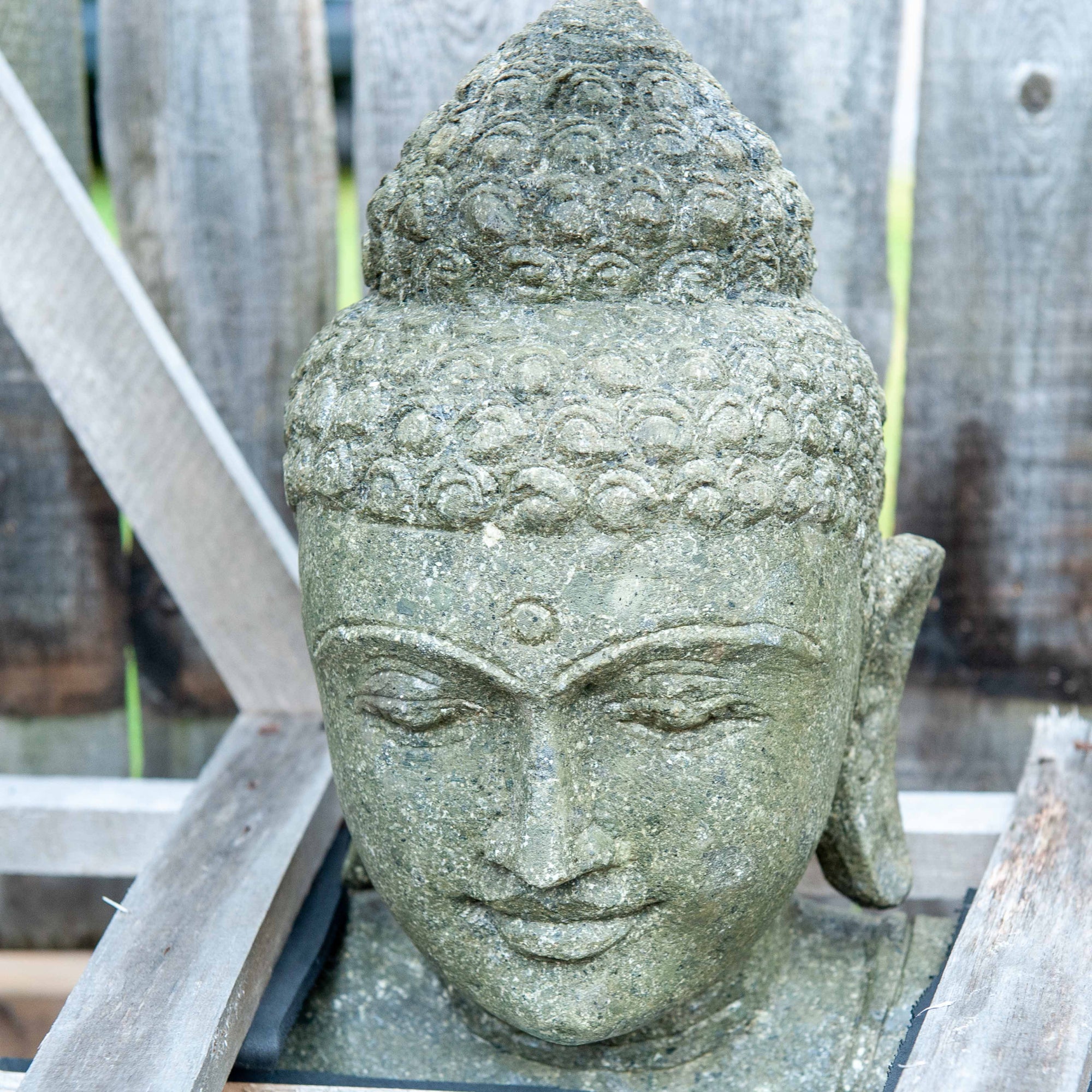 Bouddha enseignant balinais en pierre sculptée à la main - Grand détail