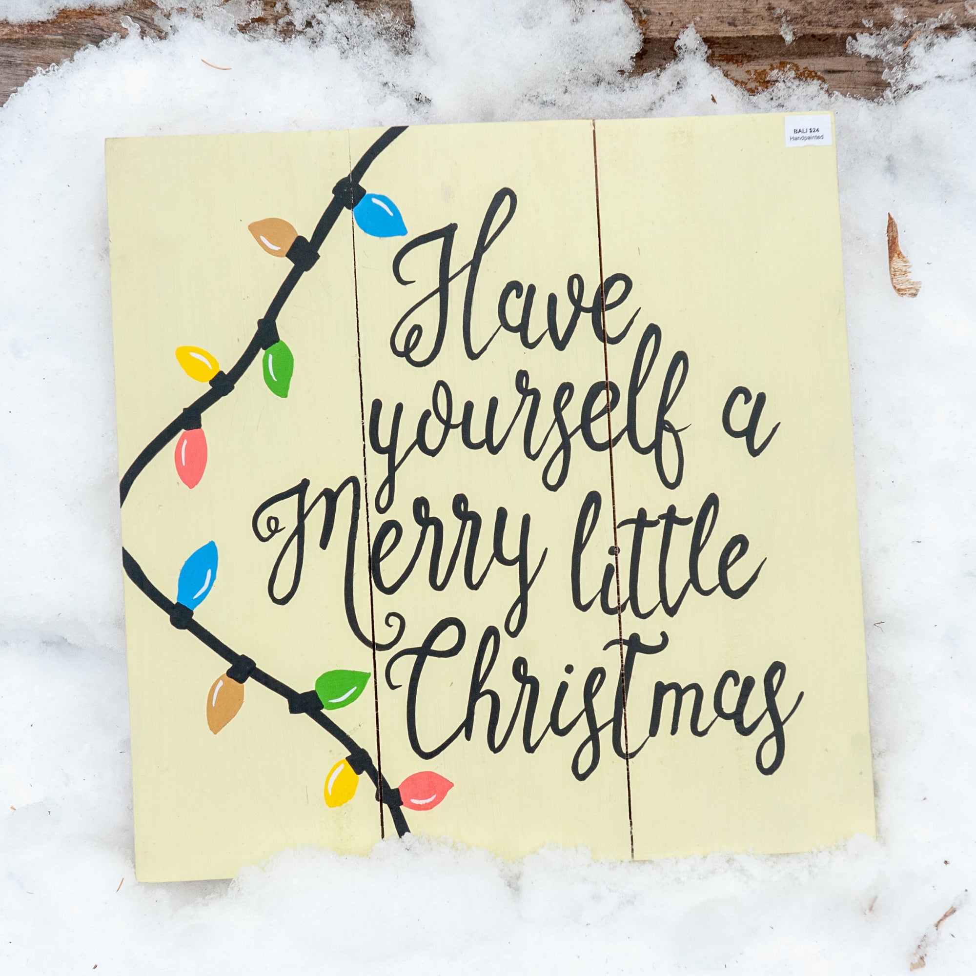Panneau lumineux en bois "Have Yourself a Merry Little Christmas"