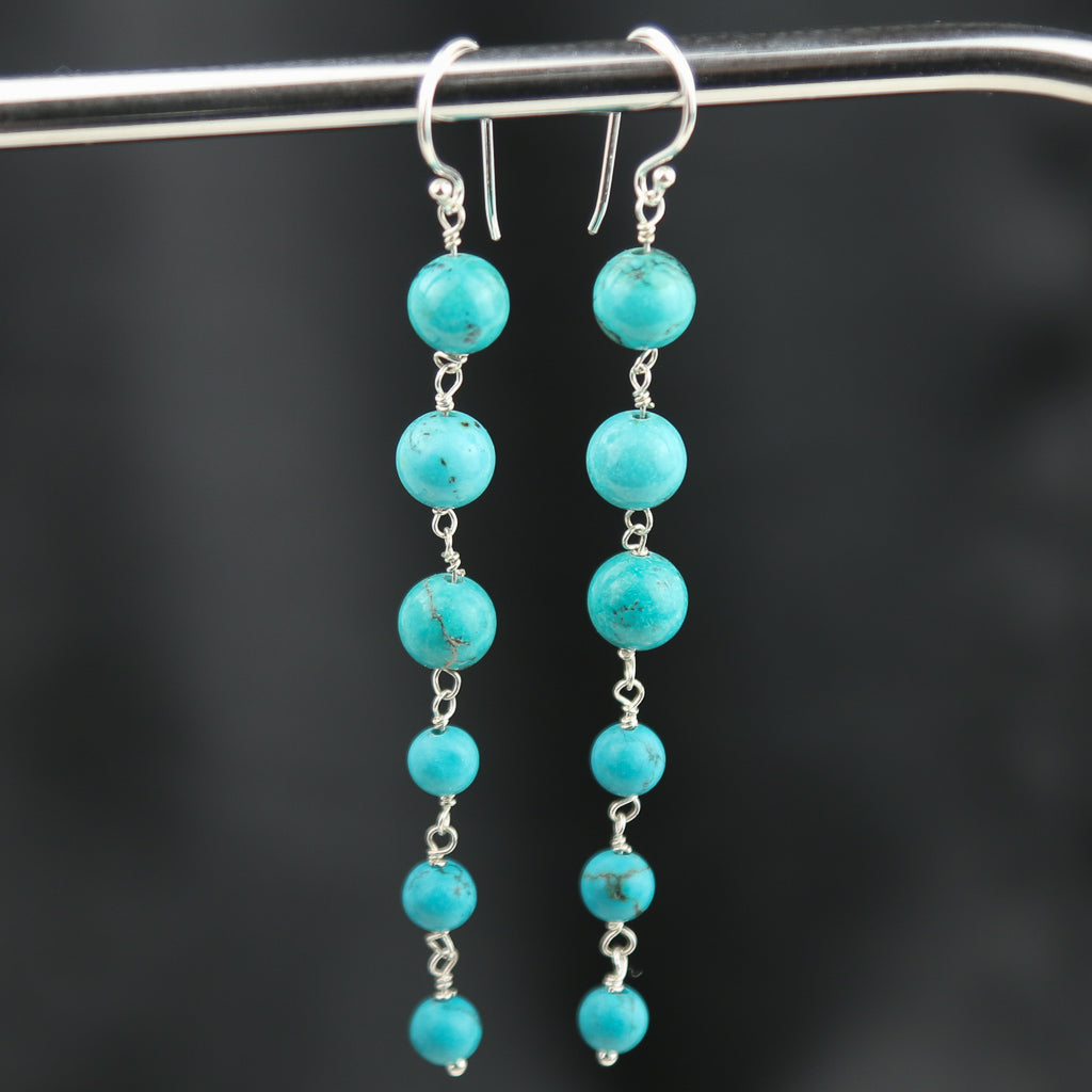 6 Bead Turquoise Dangle 
Earring