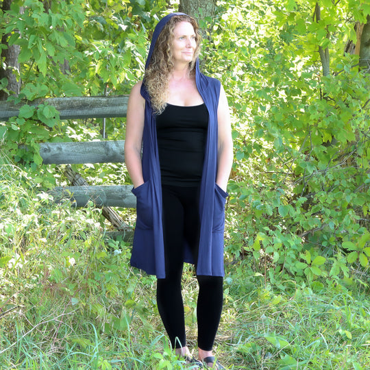 Jersey Knit Hooded Vest