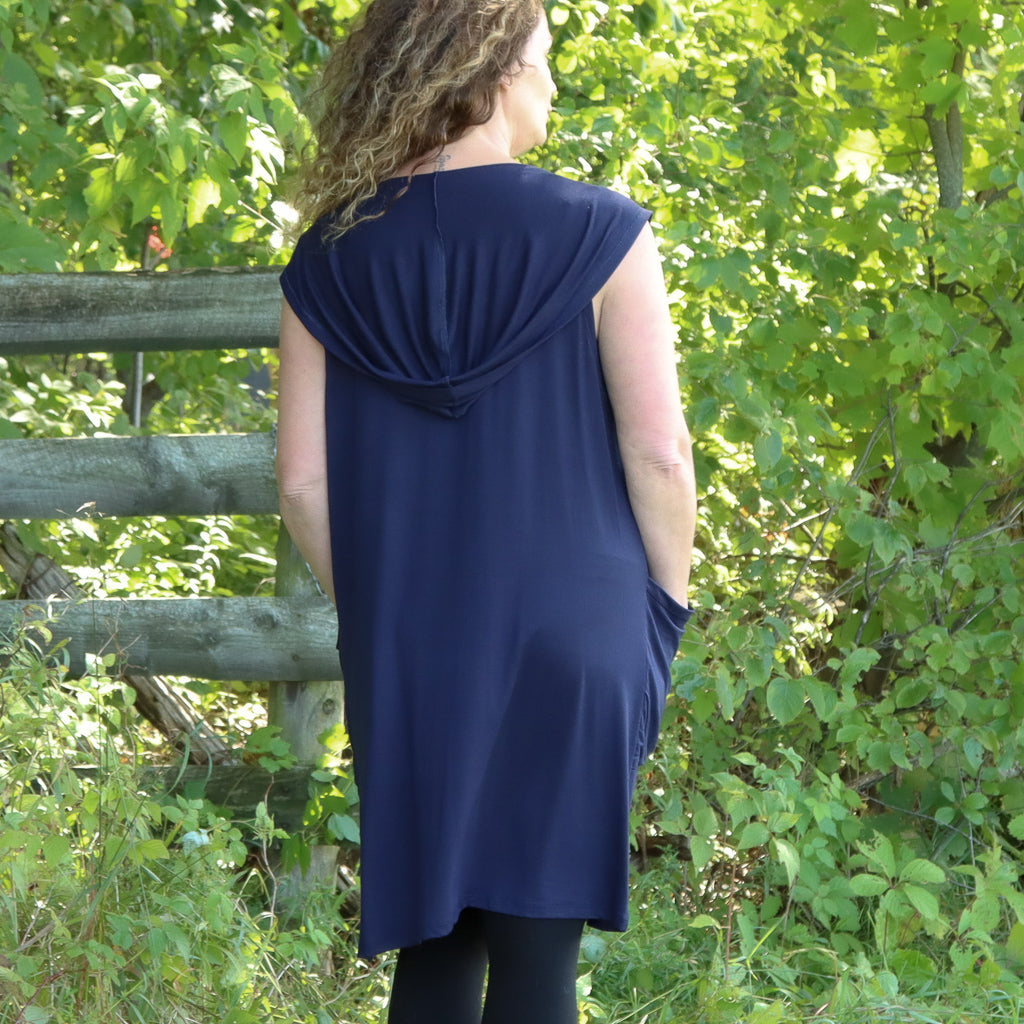 Jersey Knit Hooded Vest