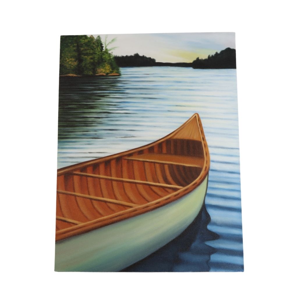 Canoe on Calm Water - Painting