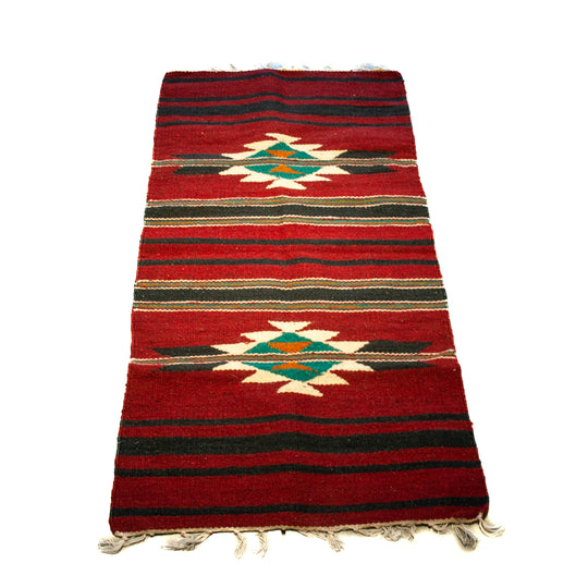 Egyptian Cotton Kilim - 1.4 M x 0.7 M - Maroon