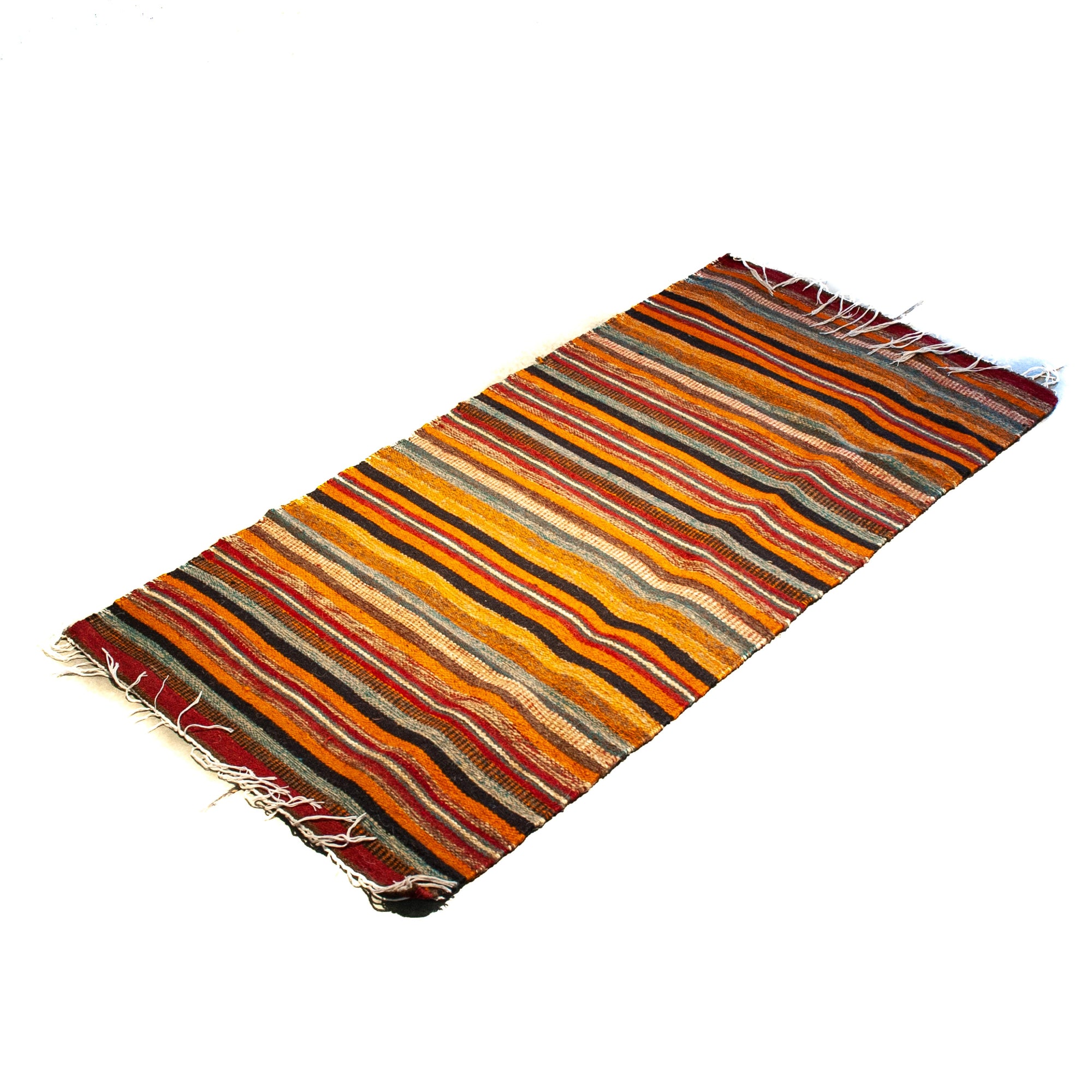 Egyptian Cotton Kilim - 2 M x 0.7 M - Orange Stripes