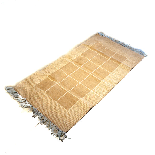 Egyptian Cotton Kilim - 1.4 M x 0.7 M - Tan