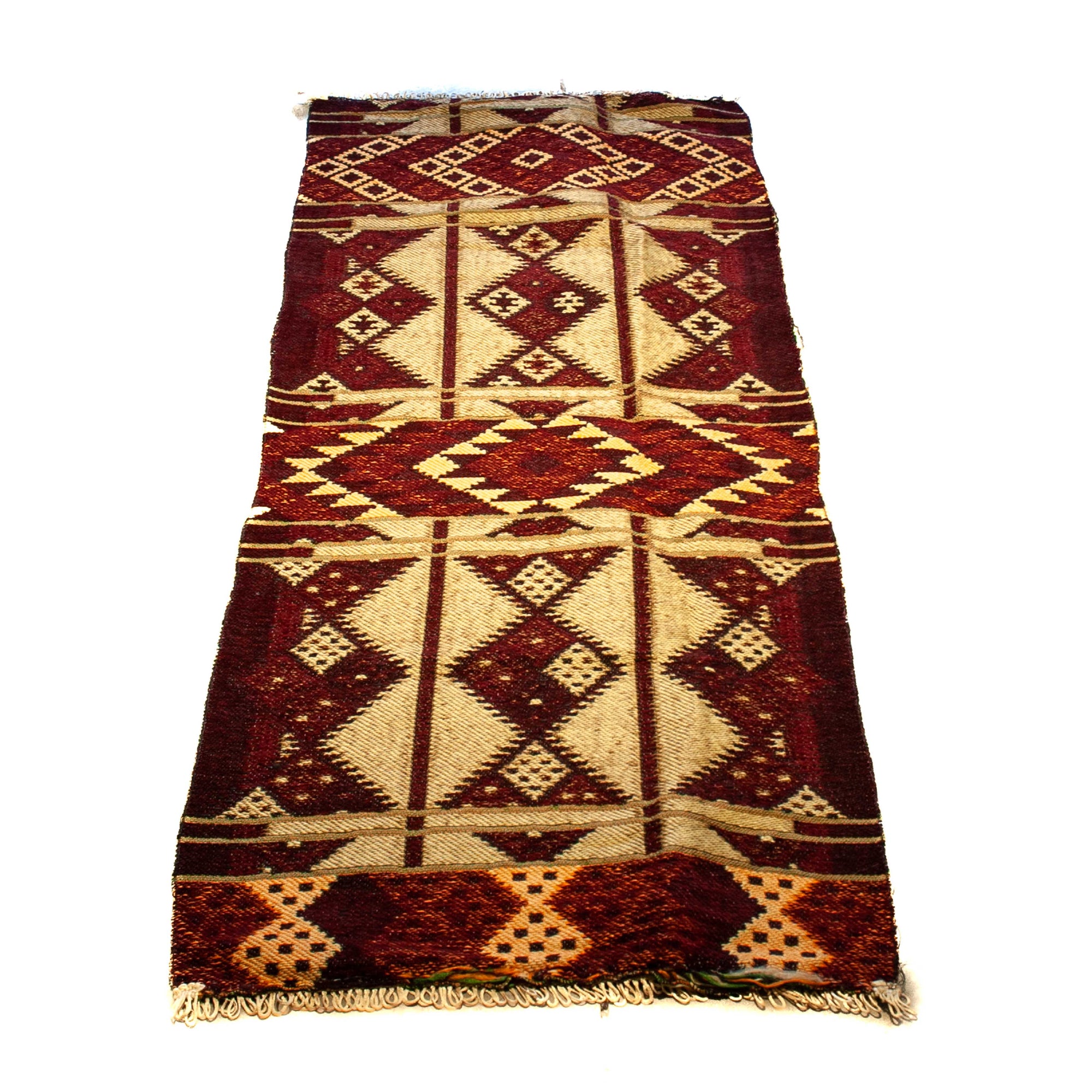 Egyptian Cotton Pattern Rug - 1.5 M x 0.7 M - Maroon