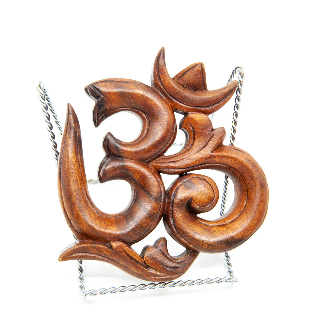 Dark Brown "Om" Wood Panel - 5.5"