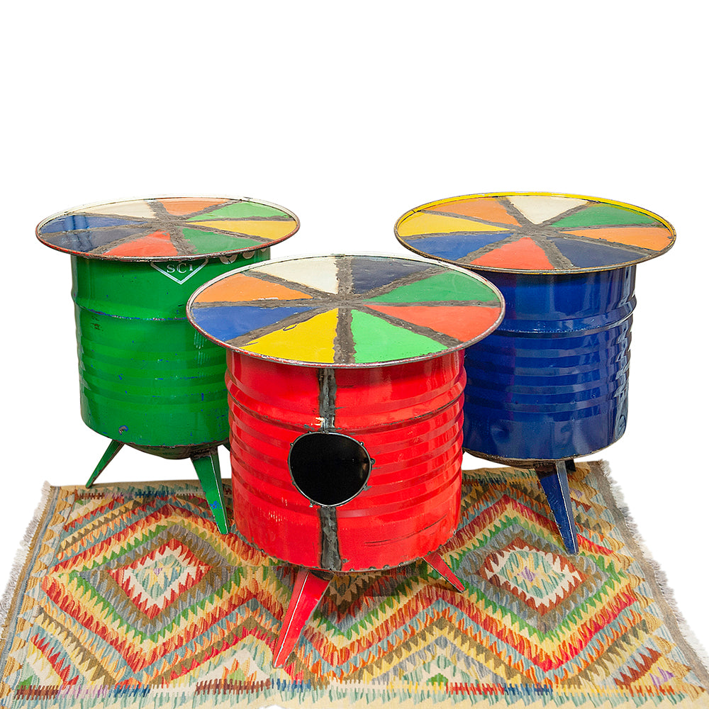 Recycled Oil Drum Circular Table