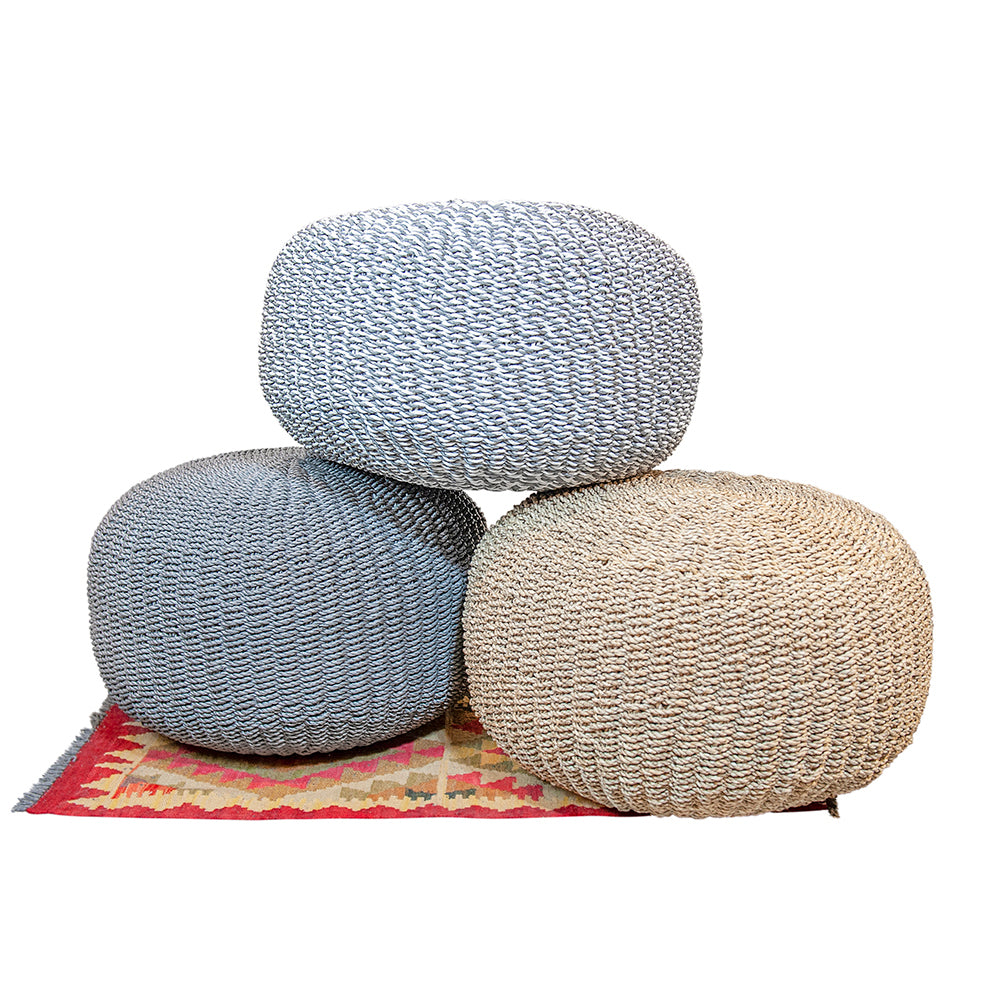 Woven Seagrass Poufs