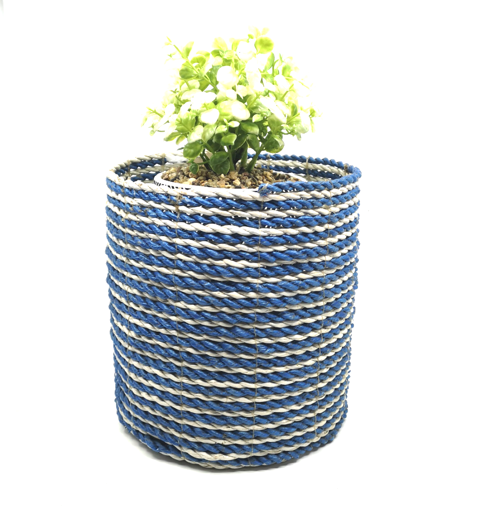 Striped Seagrass Plant Basket