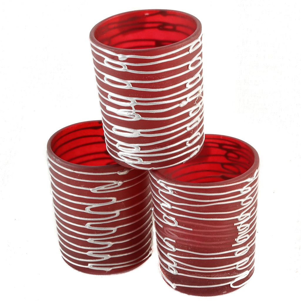 Short T-Lite - Red/Silver - Set of 3
