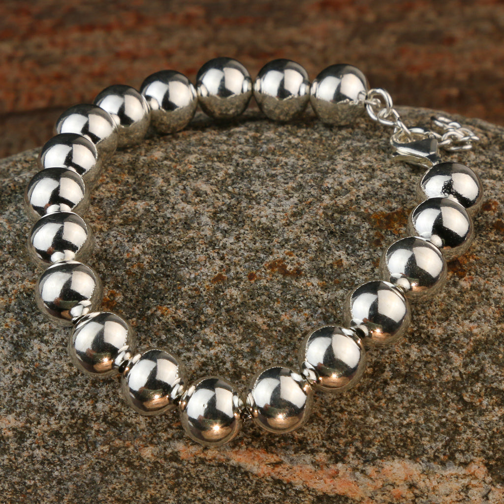 Sterling silver ball bracelet deals