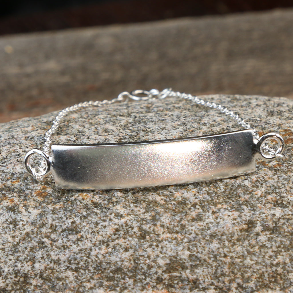Modern Minimalist Sterling Silver Rectangle Bracelet