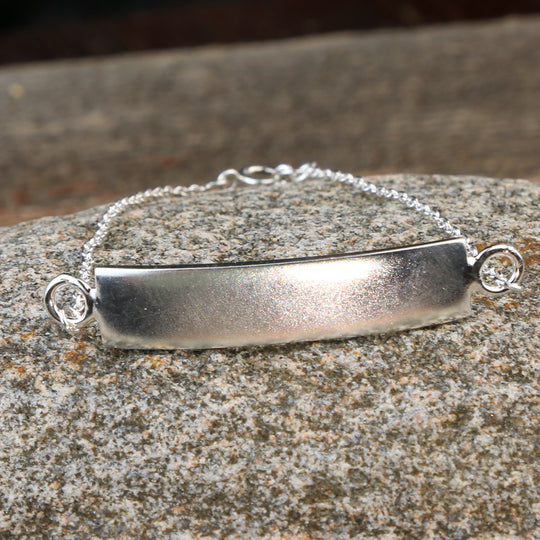 Modern Minimalist Sterling Silver Rectangle Bracelet
