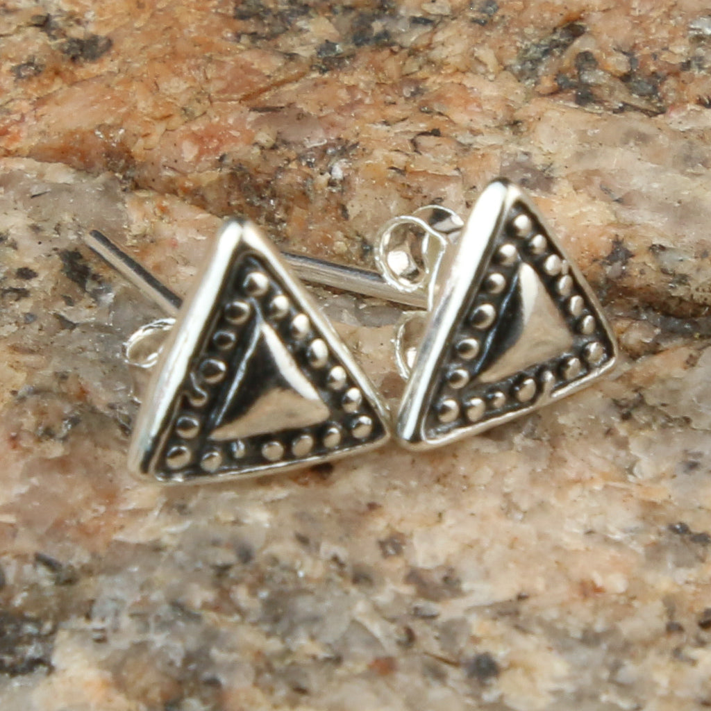Silver Triangle Stud Earring