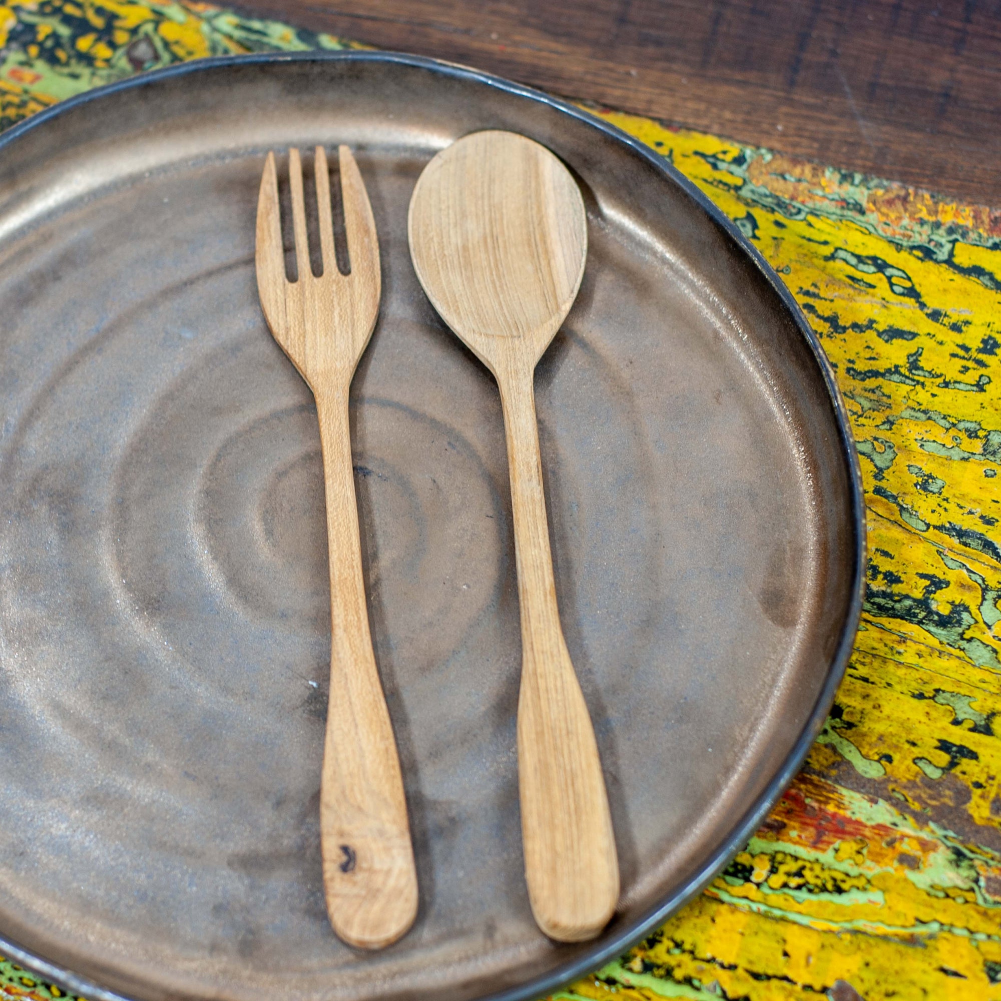 Teak Fork and Spoon Set