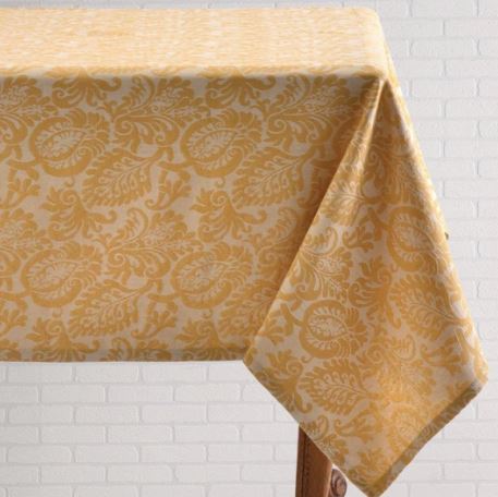 Jacquard Leaf Baroque Tablecloth - Gold
