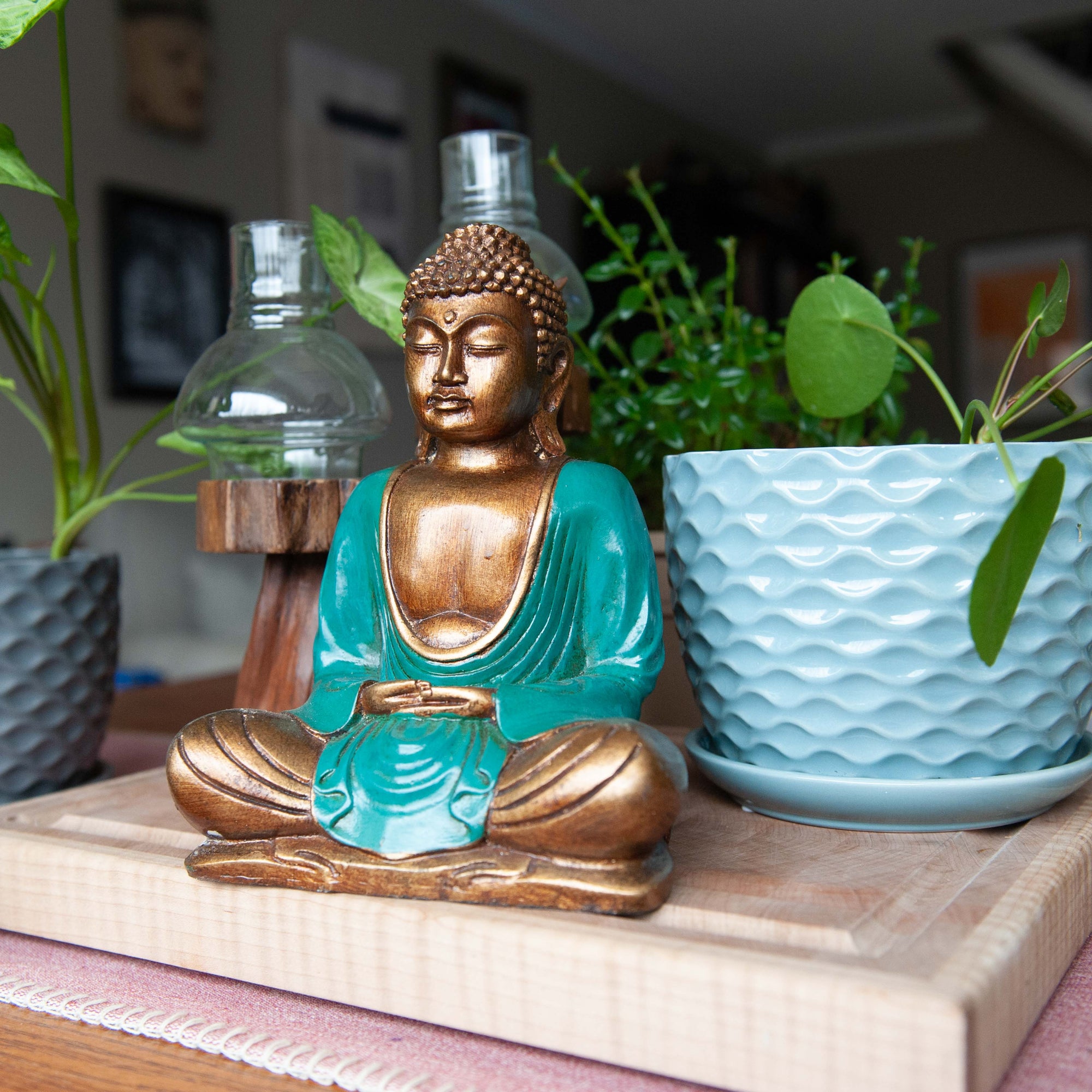 Bouddha en résine - Bleu
