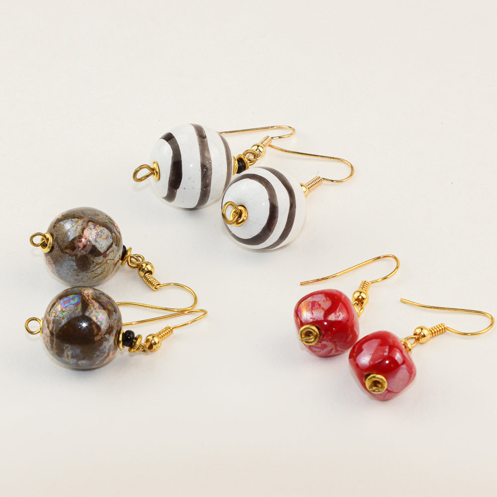 Boucle d'oreille Kazuri - Boule