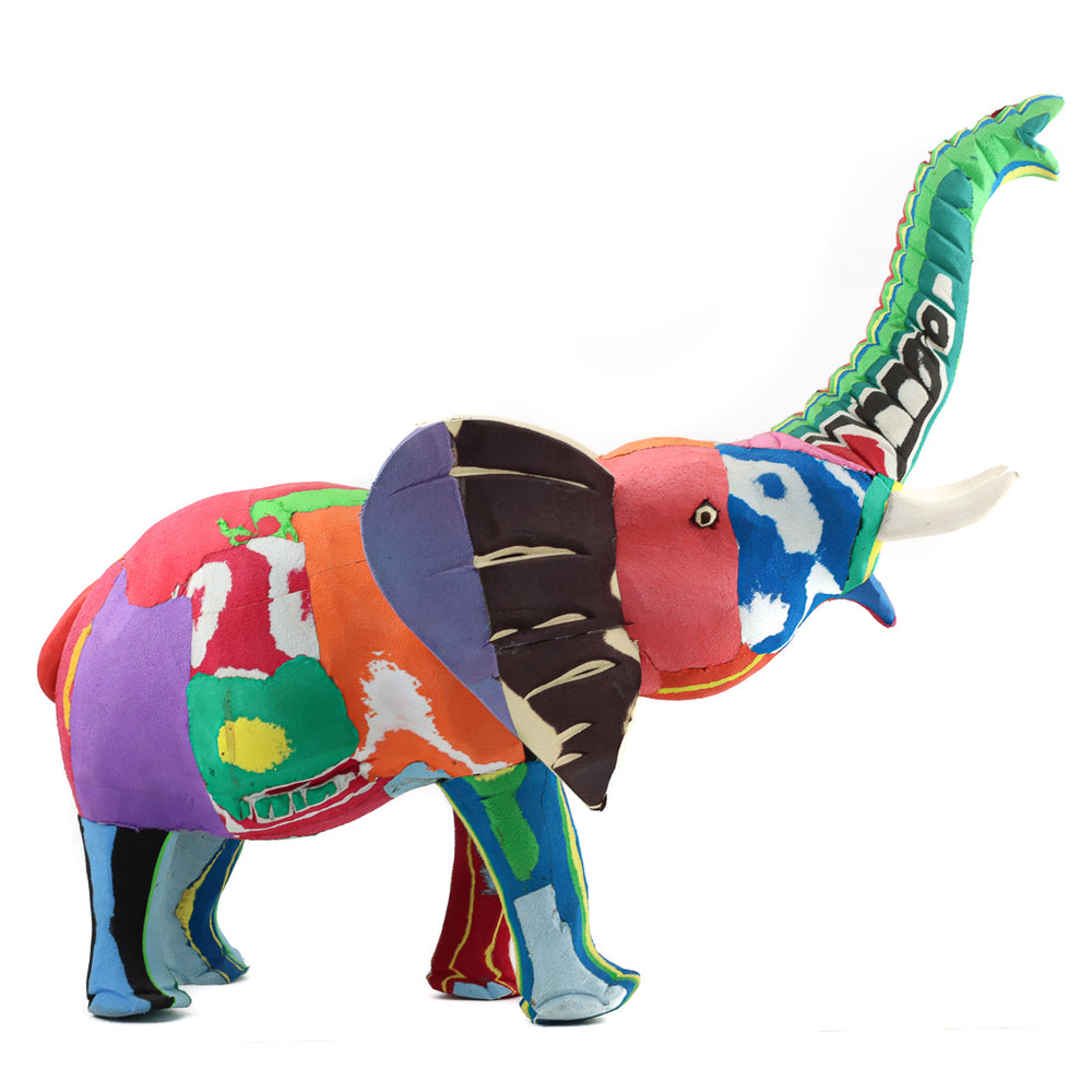 Recycled Flip Flop Elephant - 4"