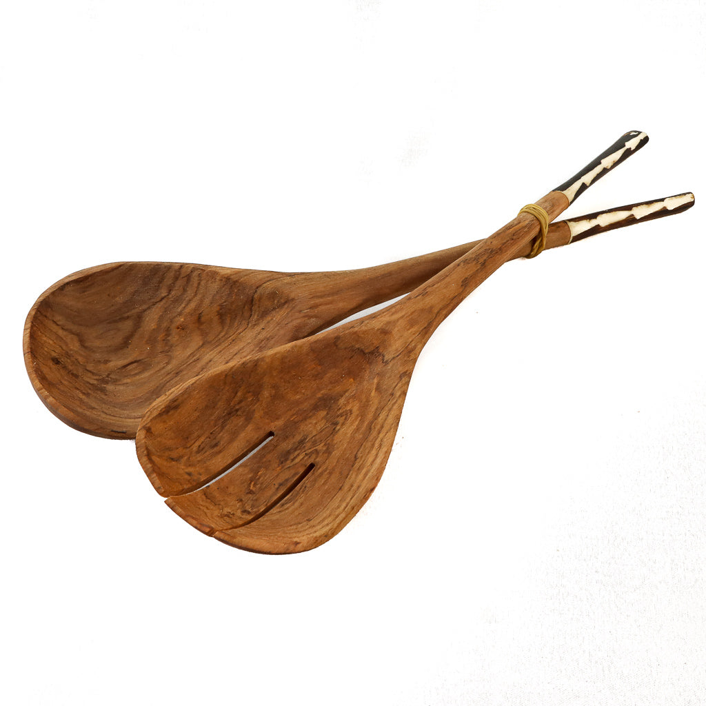 Inlaid Bone Rosewood Salad Tongs