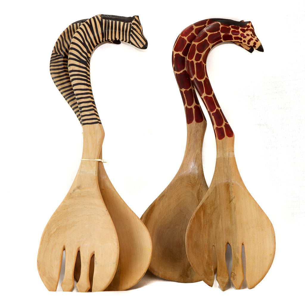 Curved Painted Animal Salad Tongs