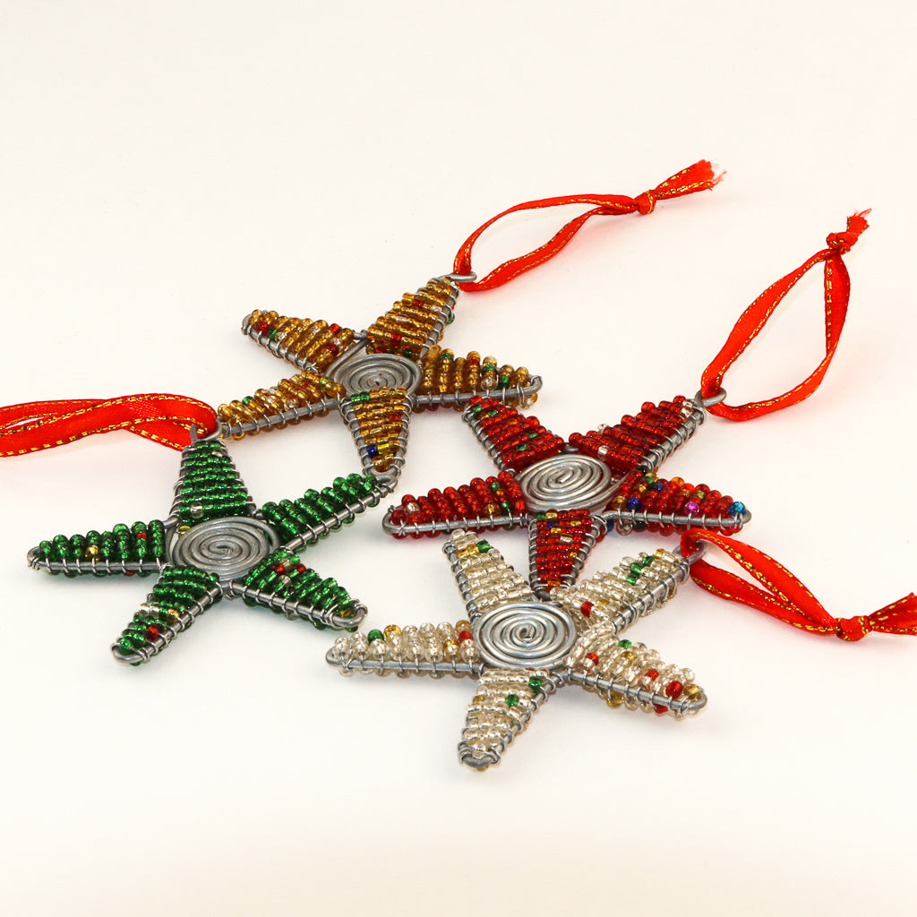 Beaded Star Ornaments