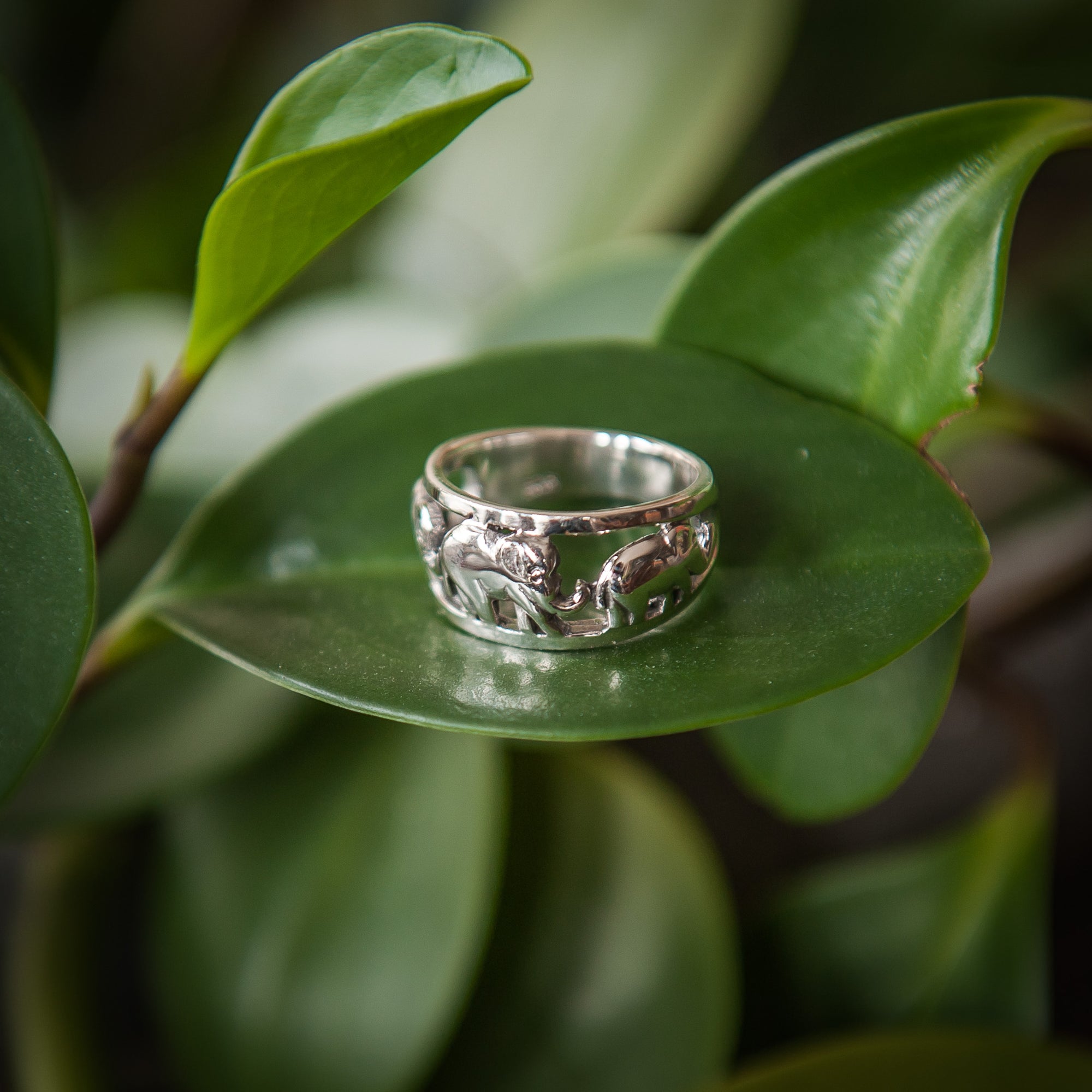 Thai Sterling Silver Elephant Ring