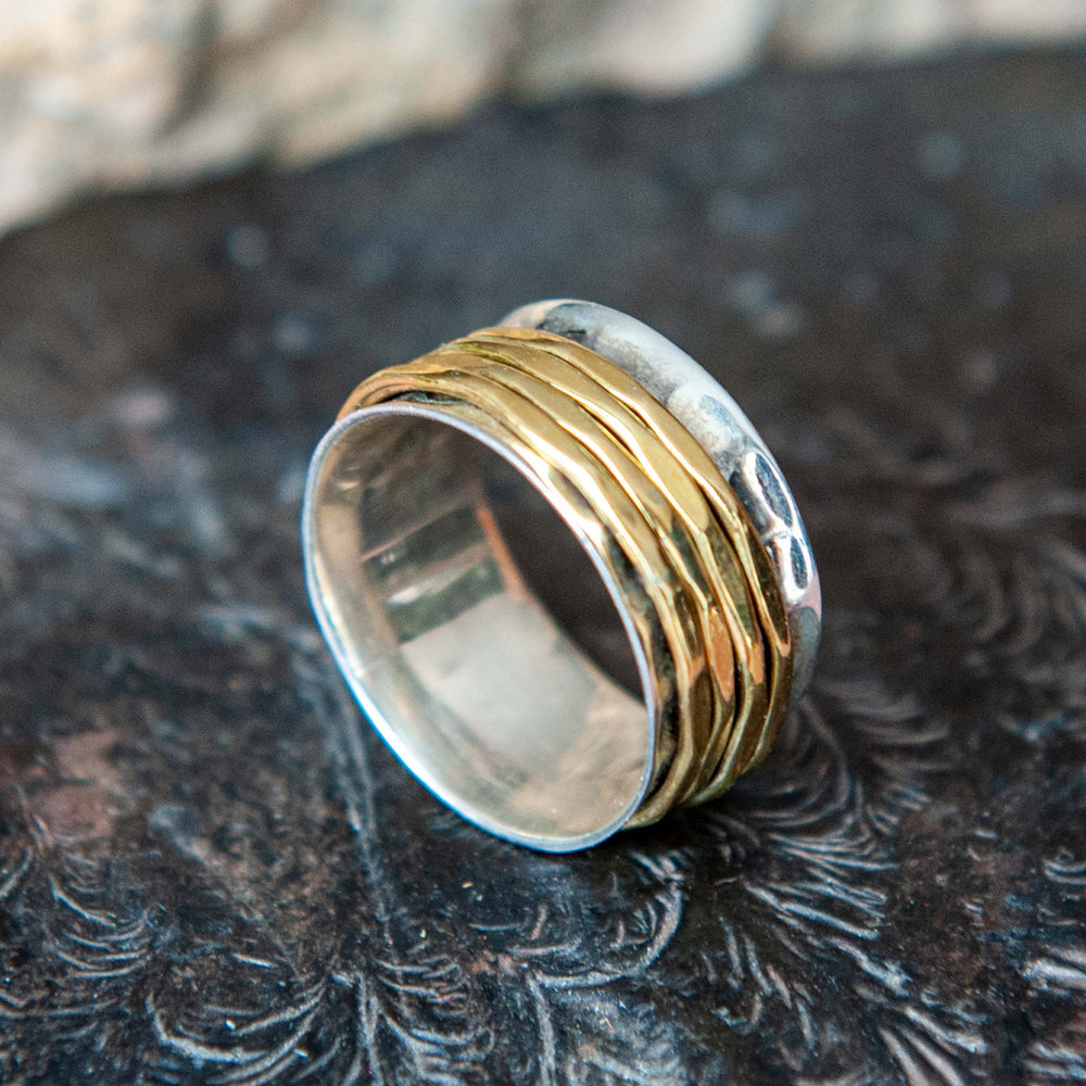 Meditation Gold Four Bands Ring