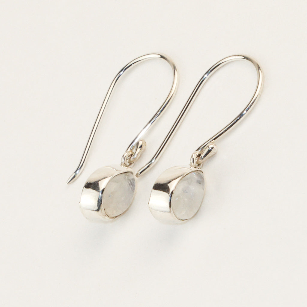 Drop Moonstone Earrings