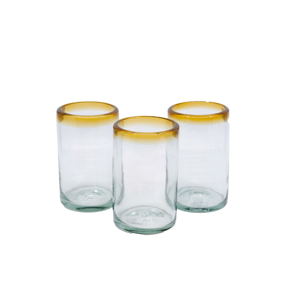Mexican Water Glass - Classic Rim - 5" - Amber