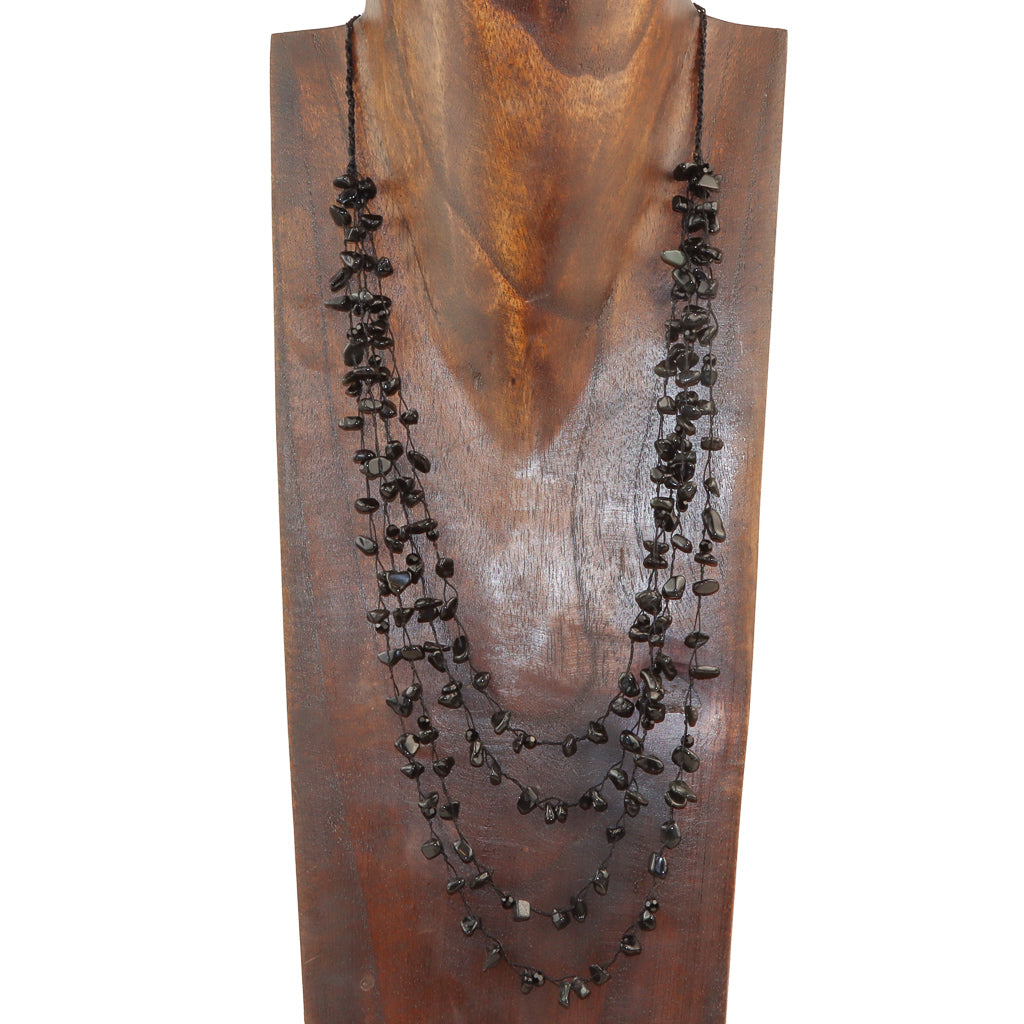 Onyx Chip Multistrand Necklaces
