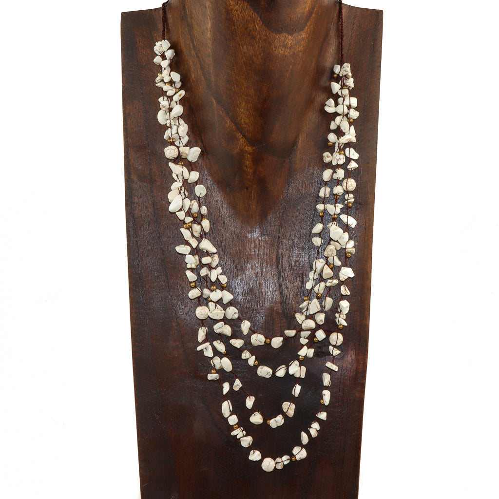 Howlite Chip Multistrand Necklaces