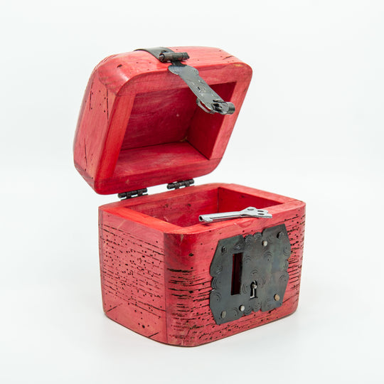 Small Mexican Locking Treasure Chest - Red
