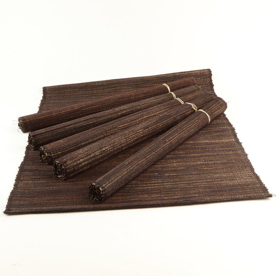 Sets de Table en Jonc de Mer - Lot de 6 - Marron Foncé