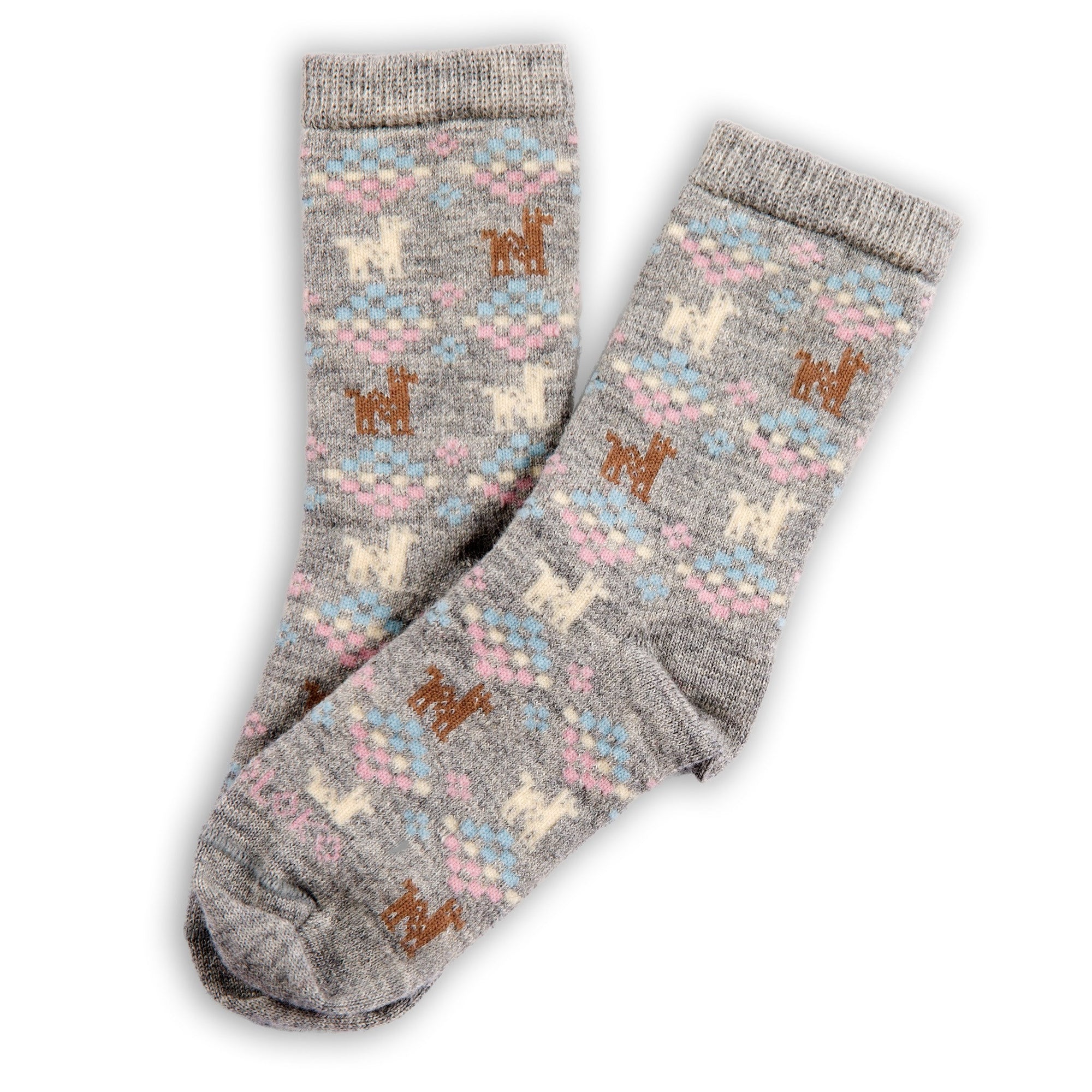 Polygon Alpaca Socks - Light Grey