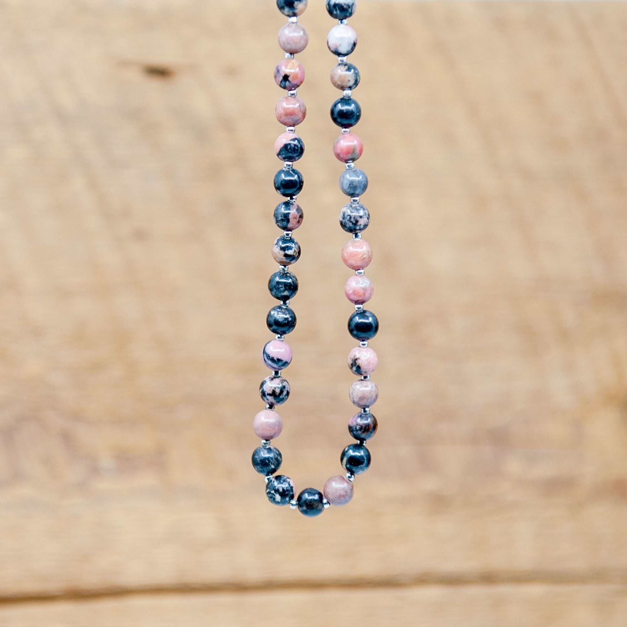 Rhodonite Mala Beads - 6mm