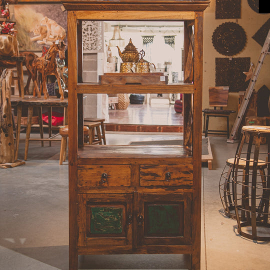 Étagère en bois récupéré et teck