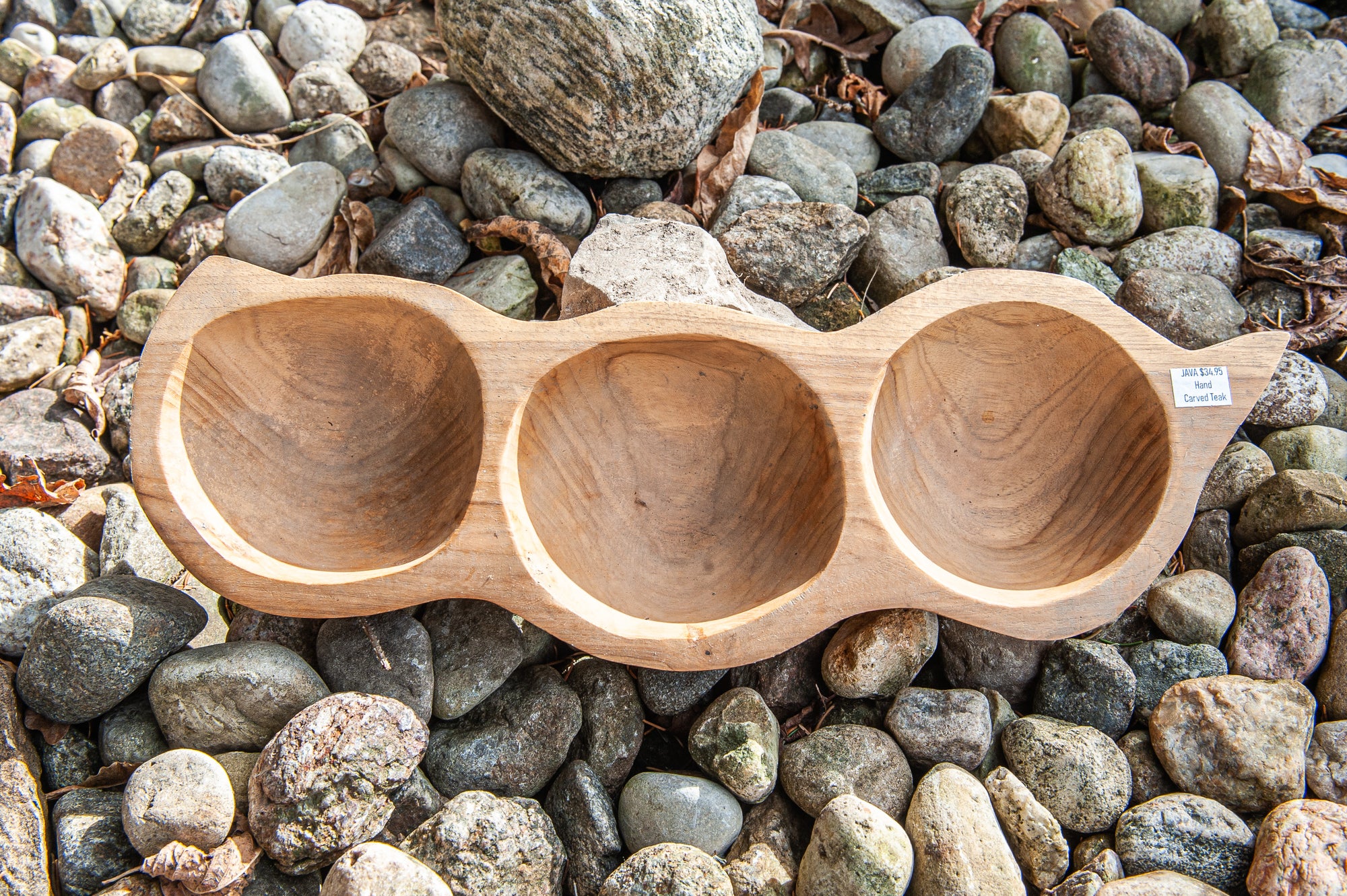 Javanese Teak Carved Snack Dish