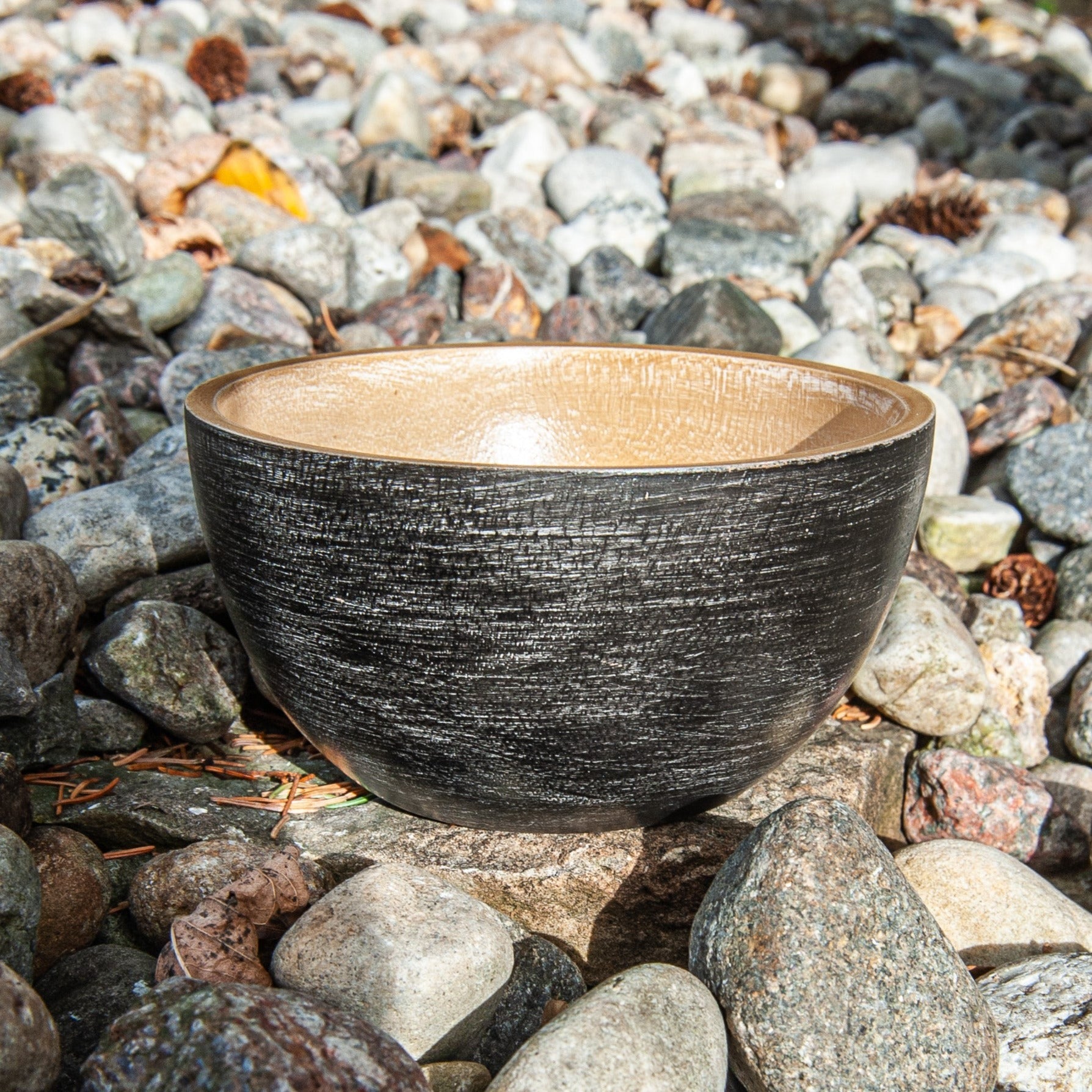 Mango Wood Small Bowl - 5" (Black Wash)