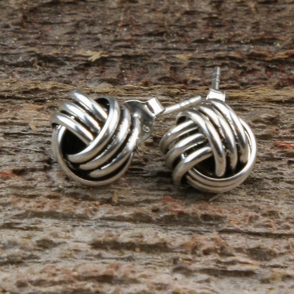 Silver Knot Stud Earring - 10mm