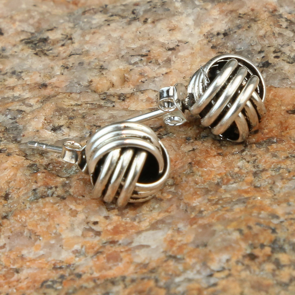 Silver Knot Stud Earring - 10mm