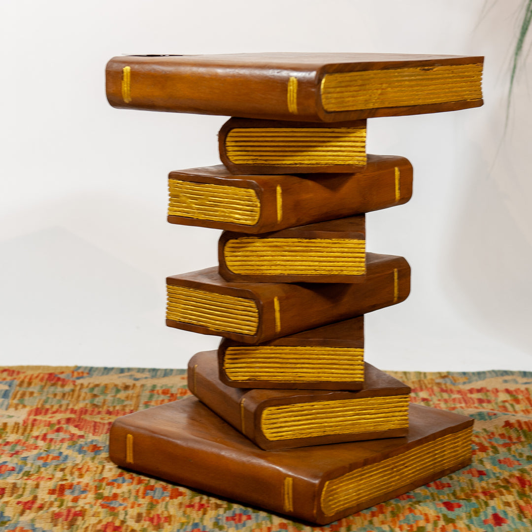 Stacked Book Side Table