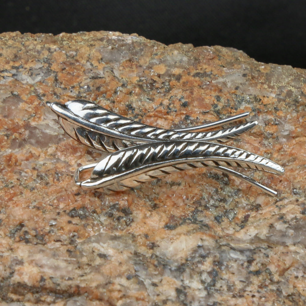 Boucle d'oreille grimpeur feuille d'argent
