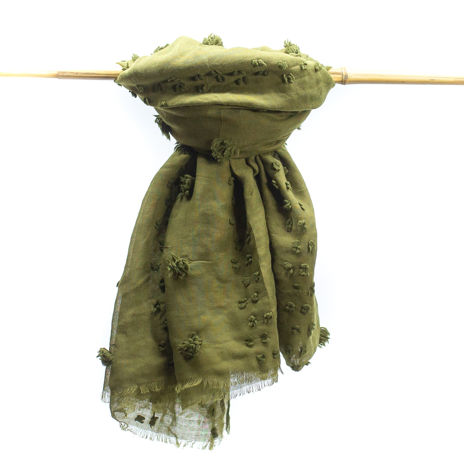 Textured Stitched Scarf - Forest Green