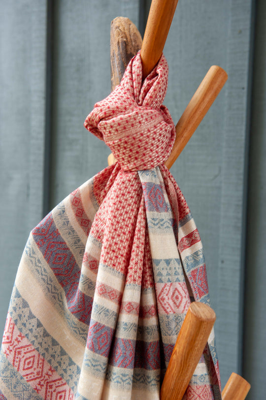 Écharpe Motif Rayé - Rouge/Bleu