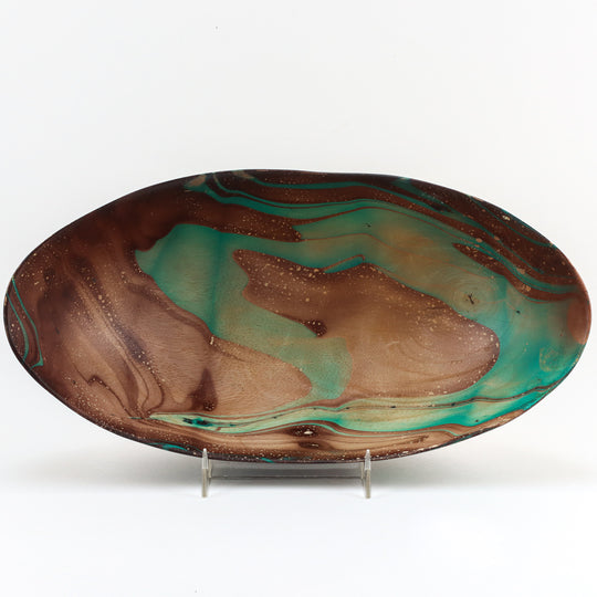 Bol à Pain en Bois de Manguier - 12" (Turquoise)