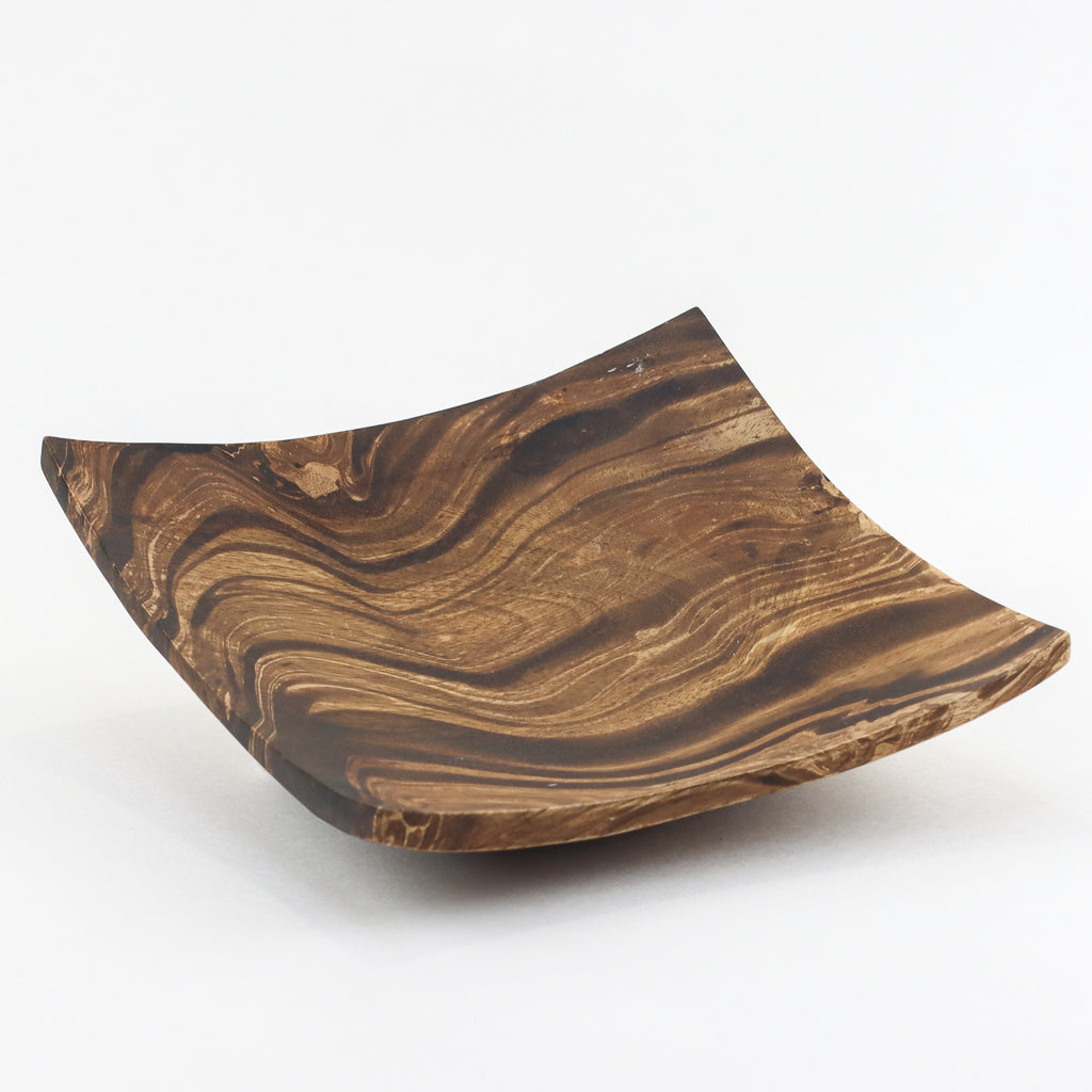 Assiette Carrée Moyenne en Manguier - 7" (Vieux Bois)