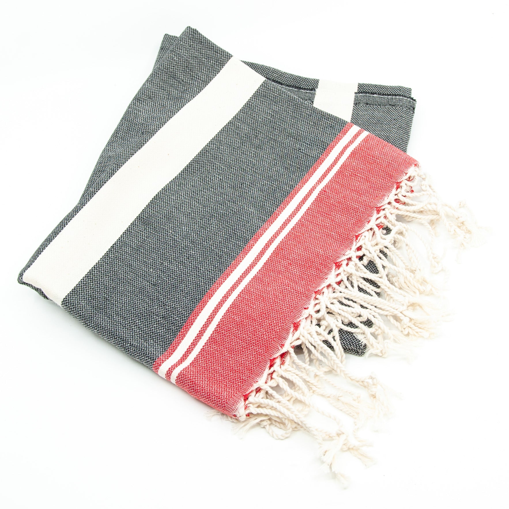 Serviette Turque - Selo - Noir/Rouge